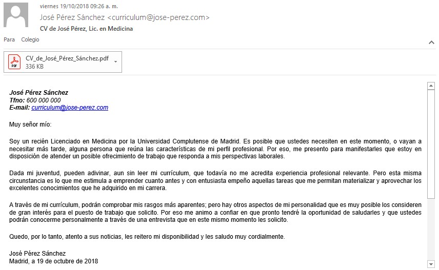 5 Ejemplos De Email Para Enviar Curriculum 7667