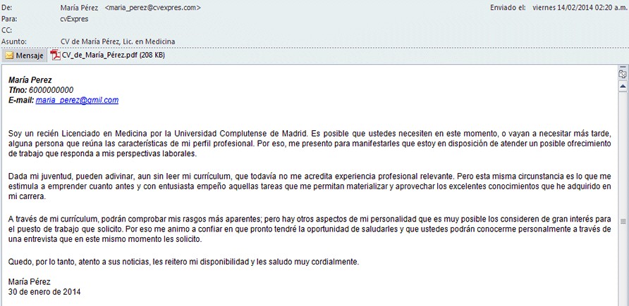 Texto Para Enviar Un Cv Por Email Texto Exemplo 8241